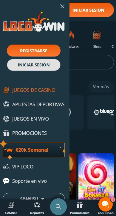 Navegador móvil con acceso a LocoWin