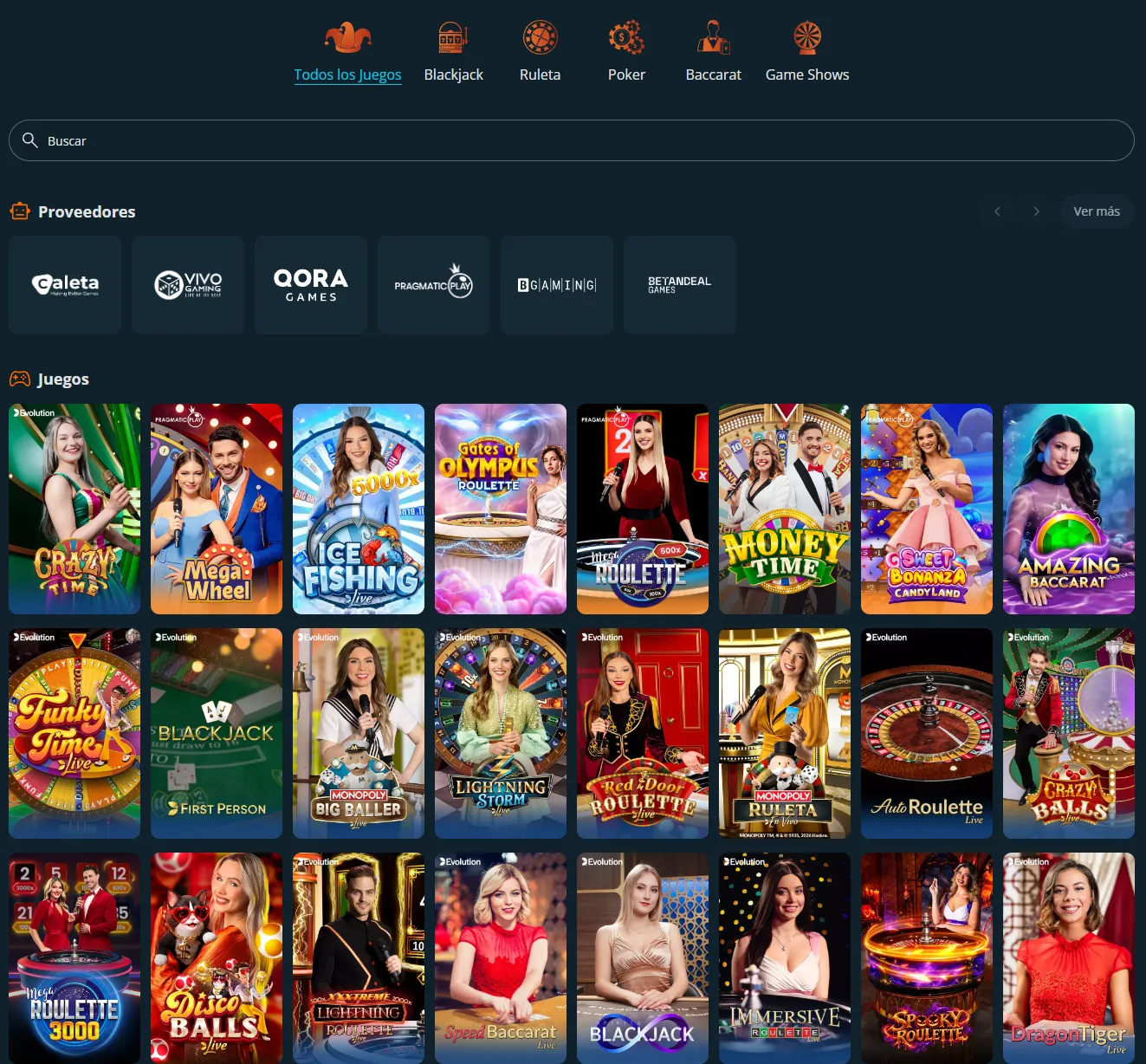 Mesa de casino en vivo